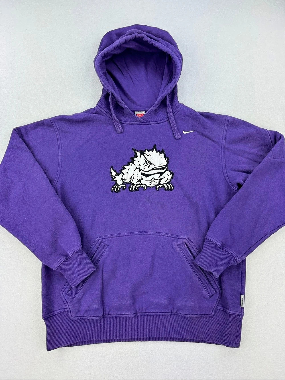 Vintage Nike TCU Horned Frogs Purple Heavyweight Pullover Hoodie Mens Size M
